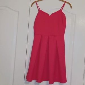 Everly Pleated Fit And Flare Dress Spaghetti Strap